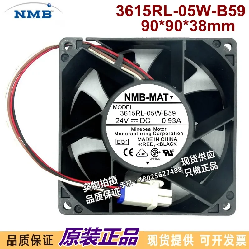 for NMB 3615RL-05W-B59 24V 0.93A 9CM 9038 4-Wire Cooling Fan New Original