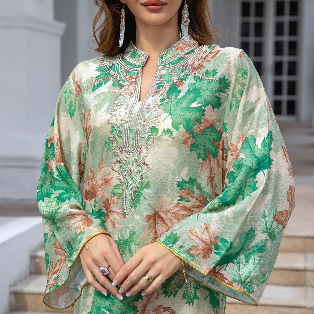 Oriente médio dubai vestido de noite abaya muçulmano roupas femininas bordado moda longo robe atacado