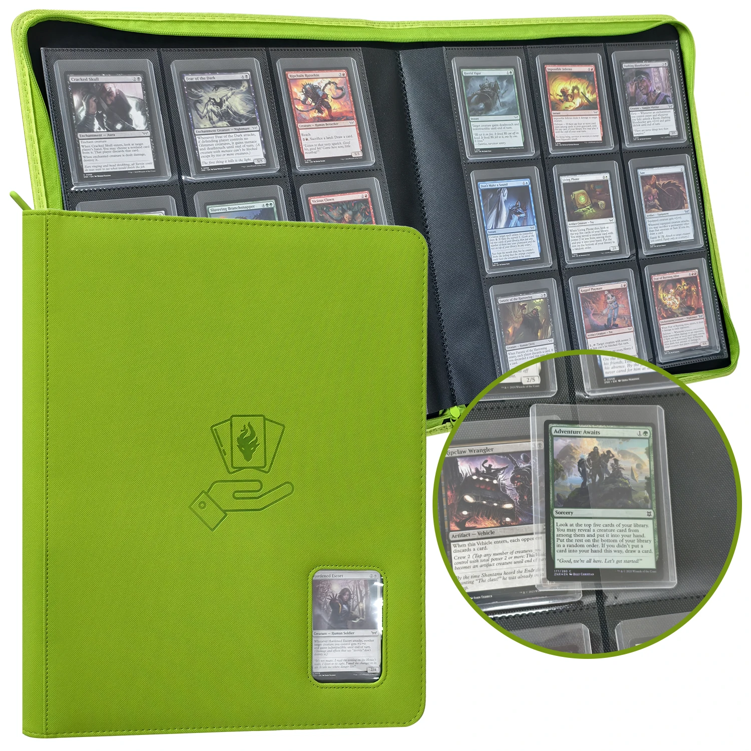 Toploader-binder, geschikt voor 360 toplader, 9-pocket toploader-binder voor 3" x 4" stijve kaarten, Toploader-kaartbinder voor hard plastic
