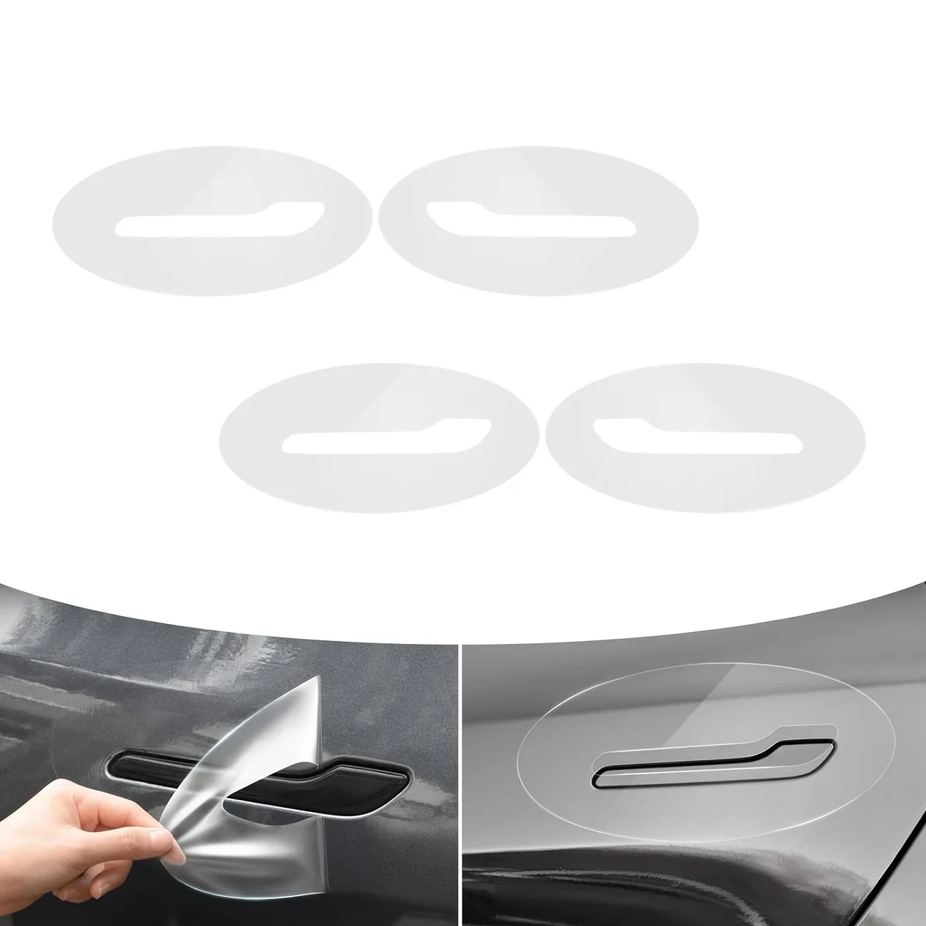 

4pcs Car door Handle Stickers Protective Film Scratch-Resistant Handles Stickers Films Waterproof Car Protective Equipment