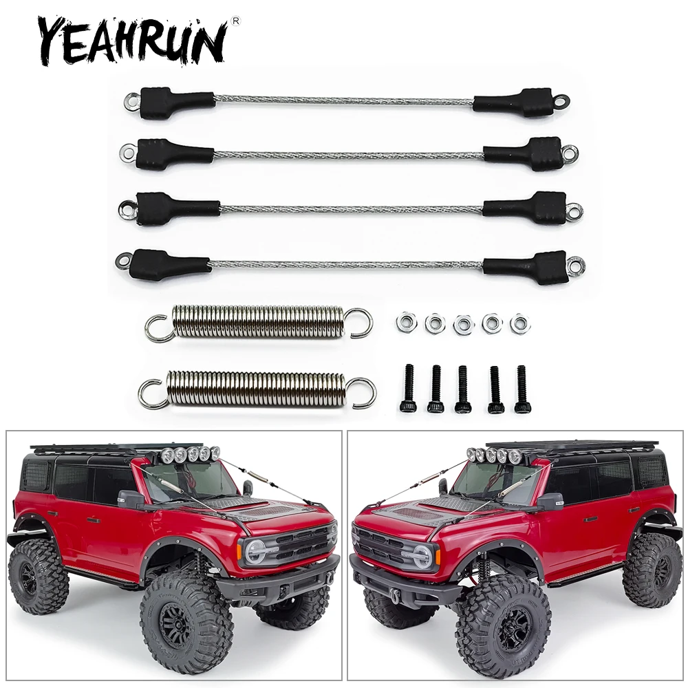 YEAHRUN Steel Rope Set for TRX-4 TRX4 Bronco 1/10 RC Crawler Car Model Upgrade Parts Accessories