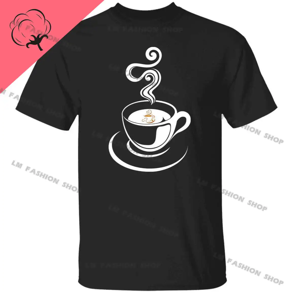 Simple Coffee Cup Classic Coffee Lover Graphic TShirts Men's Clothing Short Sleeve Tops Cotton Tees Women's Printed T-Shirt