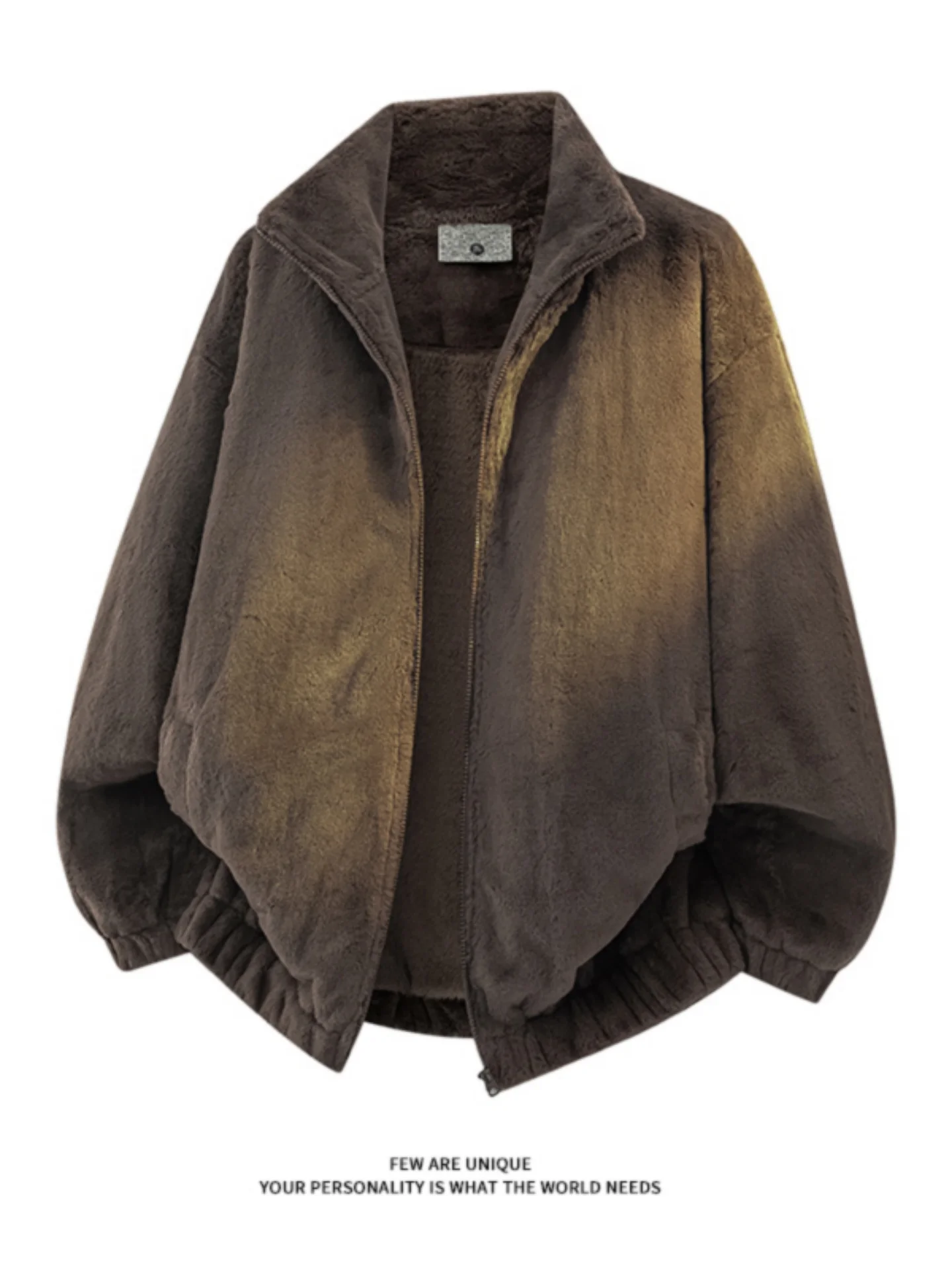 

Мужская утепленная хлопковая куртка на флисовой подкладке, зимняя теплая куртка с воротником-стойкой, имитация кроличьего меха, прочная молния, цветная