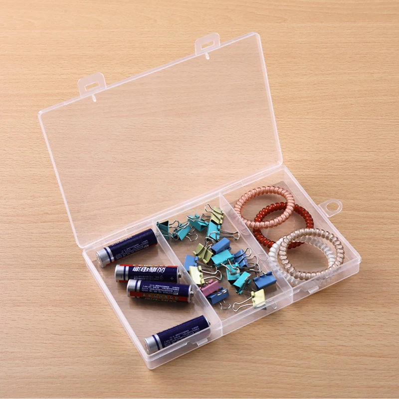 3 Slots Plastic Jewelry Boxes Storage Beads Bracelet Craft Organizer Container Rectangle Box Packaging Case