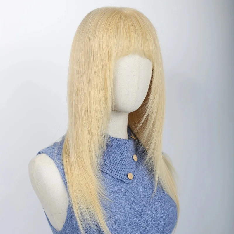 Soft Glueless 24'' Silky Straight 613# Blonde 6x6 Silk Base Jewish 100% Human Hair Wig Baby Hair European Hair Preplucked
