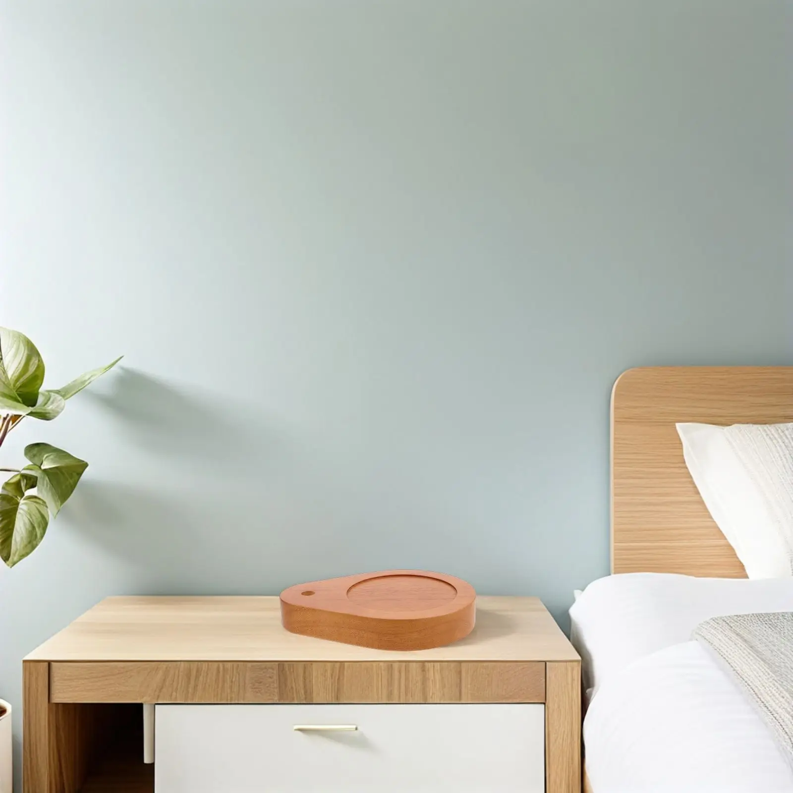 Solid Wood Desk Lamp Base Wooden Bases Monitor Table Light Drop-shaped Small Night