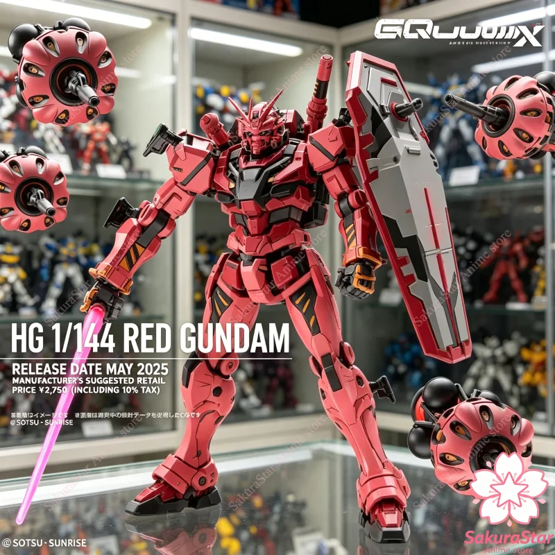 

【In Stock】Bandai HG 1/144 HGUC Red Gundam GQuuuuuuX Assembly Model Kit Movable Anime Action Figure Toy Gift For Collectors