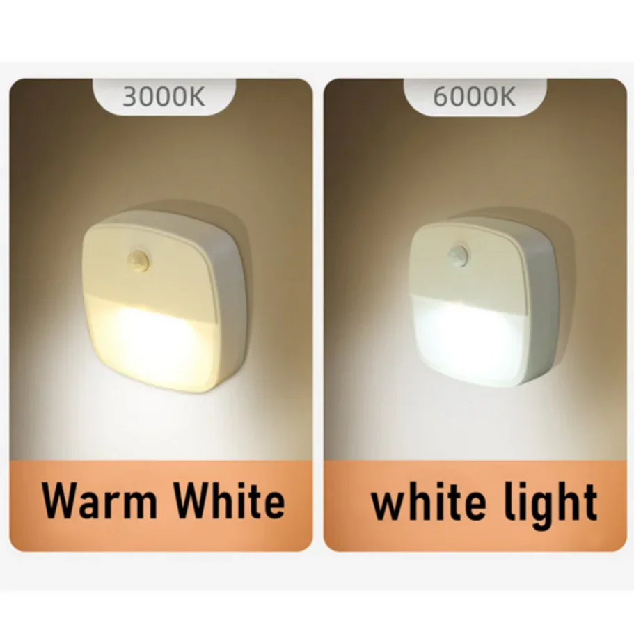 Nice 3Pcs LED Night Light PIR Smart Motion Sensor Light Cabinet Lights For Home Aisle WC Hallway Stair Kitchen Bedroom Night Lam