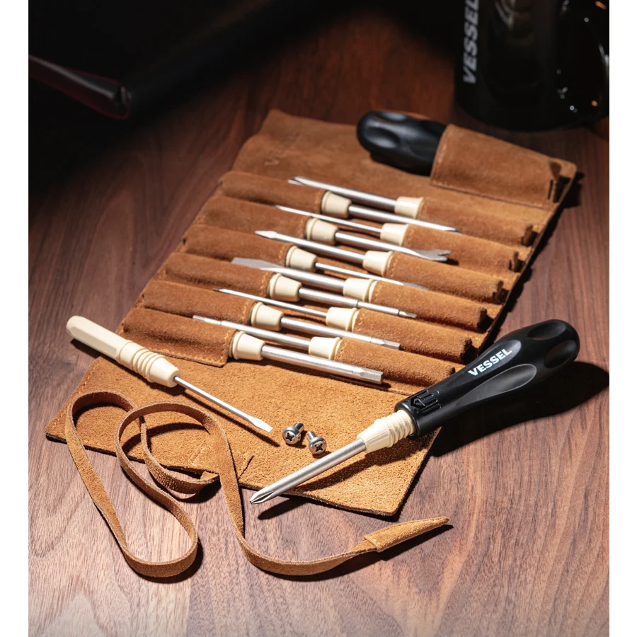 

VESSEL TD-812LR 12Pcs Multifunctional Screwdriver Set with Storage Bag Screwdriver Handle with Screws Bit Hand Tool Accessories
