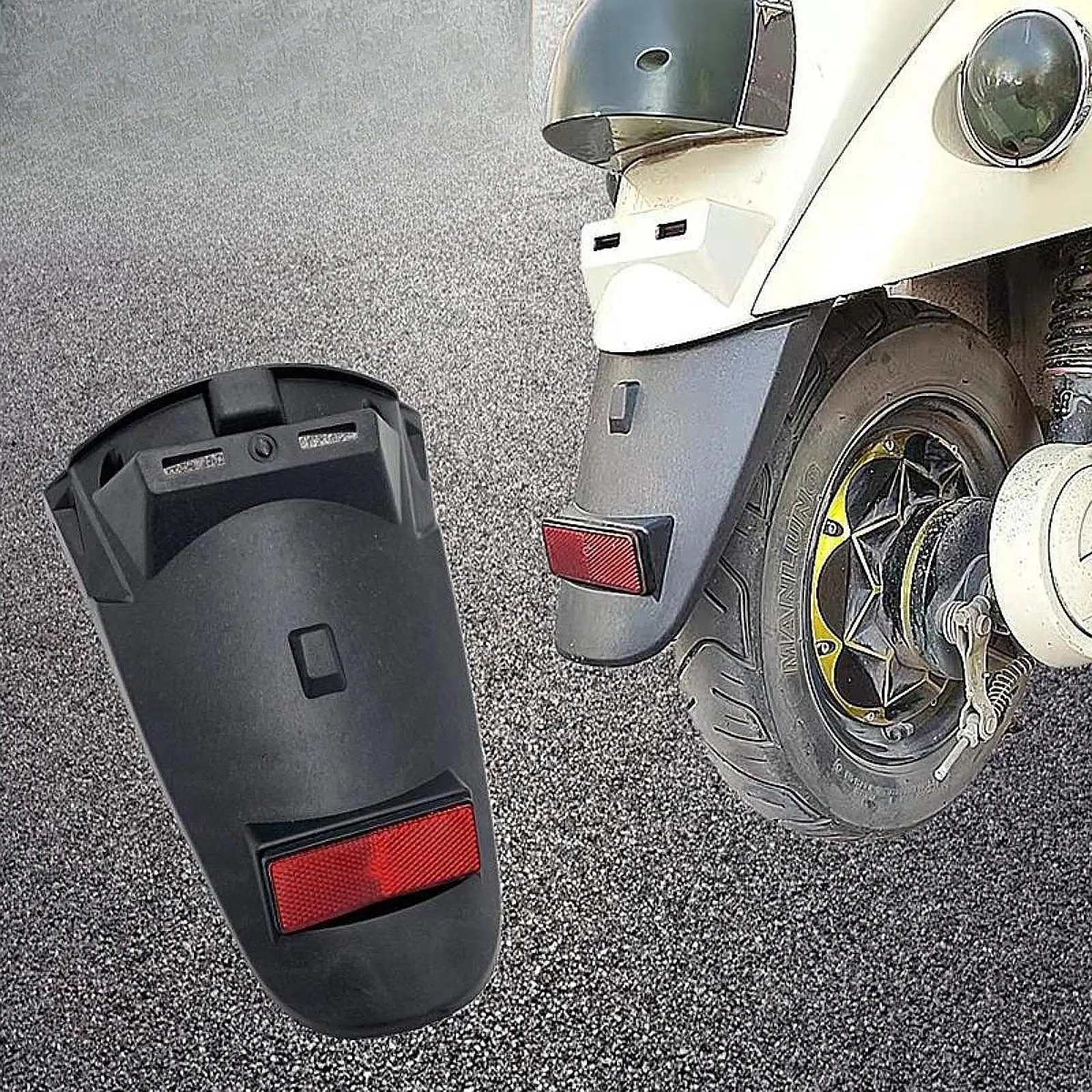 

Electric Bicycle Rear Fender Splash Guard Accessory with Reflective Strip for