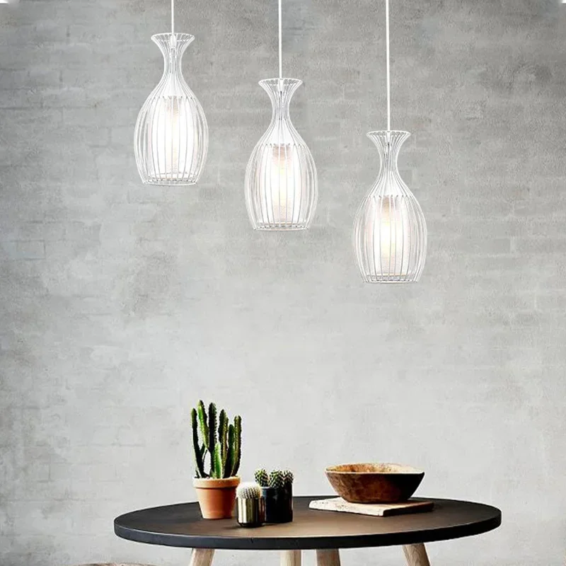 Modern minimalist chandelier personality wrought iron sheepskin explosion models three-head fashion restaurant hotel chandelier