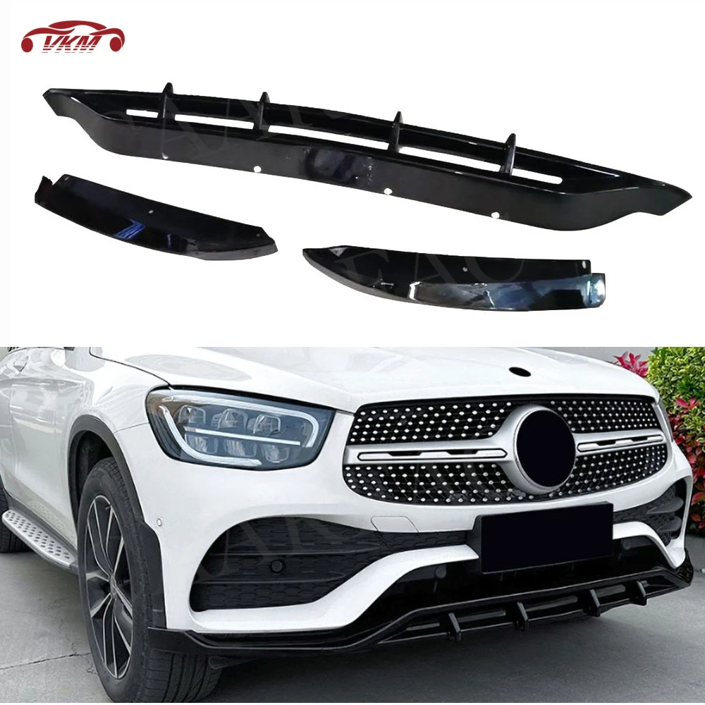 

Для Benz GLC X253 GLC200 260 300 2020-2022 ABS автомобильный передний бампер, сплиттер, диффузор, спойлер, защита, комплекты кузова