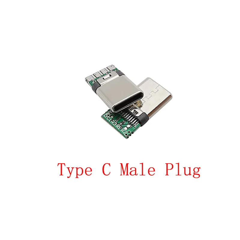 Prise mâle USB Type C, connecteur à souder, câble de charge de données bricolage, assemblage de réparation, adaptateur de prises USB Type C, 24 broches, 10 pièces/lot