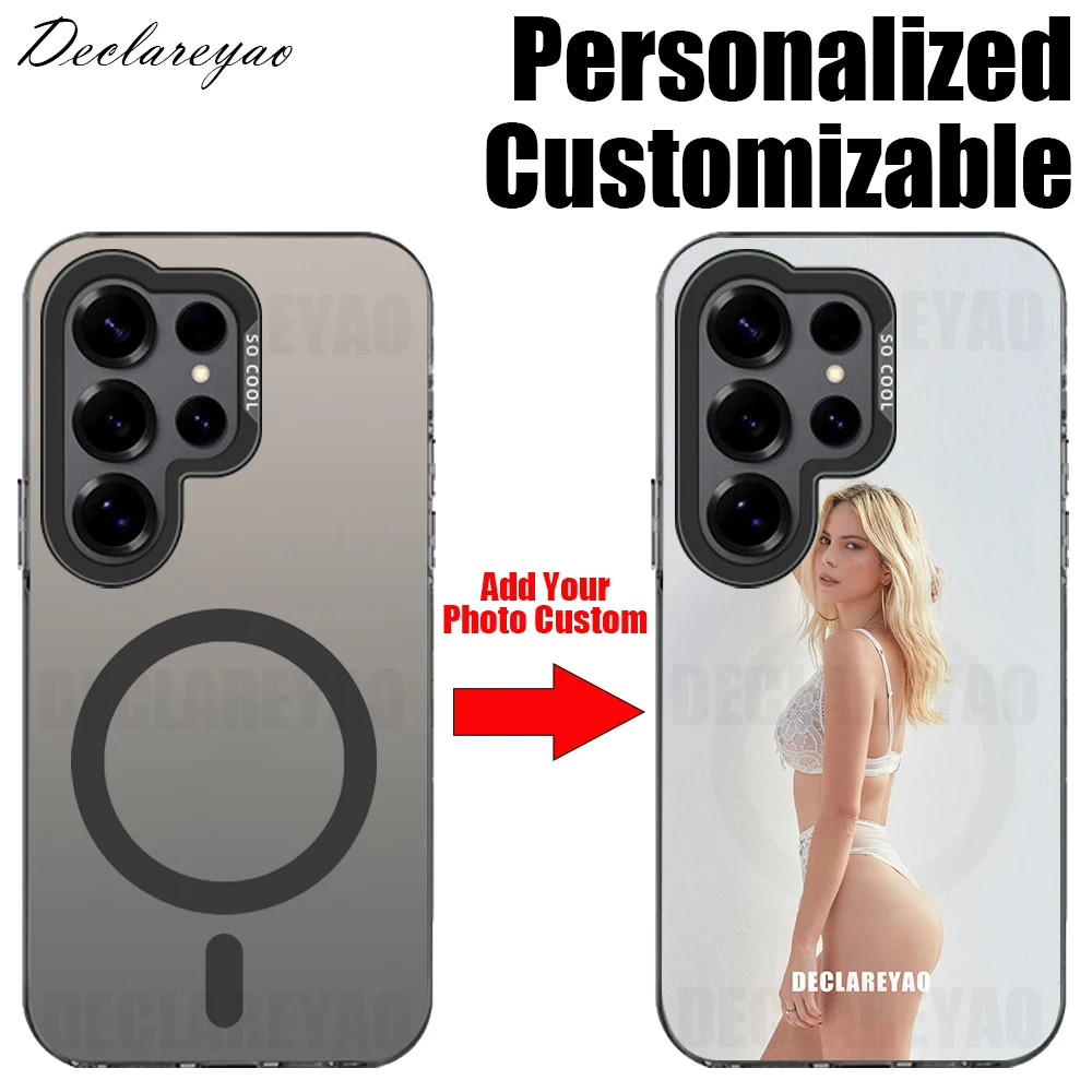 

Personalized DIY Customized Name Photo Slim Case For Samsung Galaxy S25 Edge S24 Ultra S23 FE S22 S21 5G S20 Plus Cover Acrylic