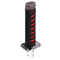 Universal Japanese Sword Car Gear Shift Lever Knob Shifter with 4 Adapters Black Red