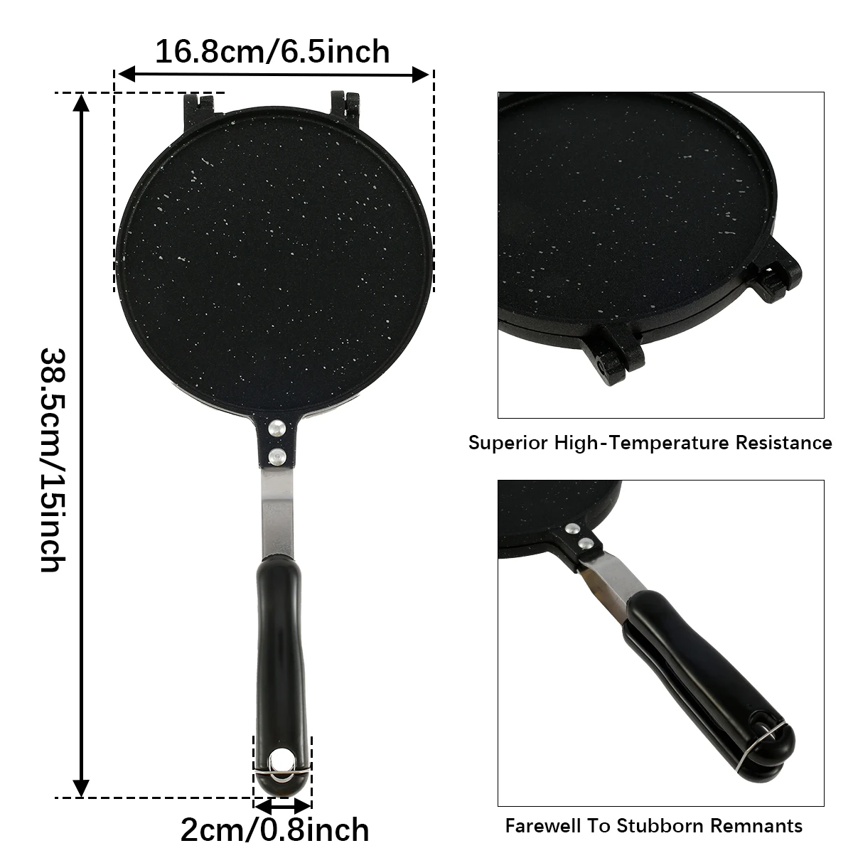 Tortilla Press Pan, Non-Stick Pancake Griddle with Bakelite Handle, Aluminum Tortilla Dough Press Pan Multipurpose Stove Top Pan