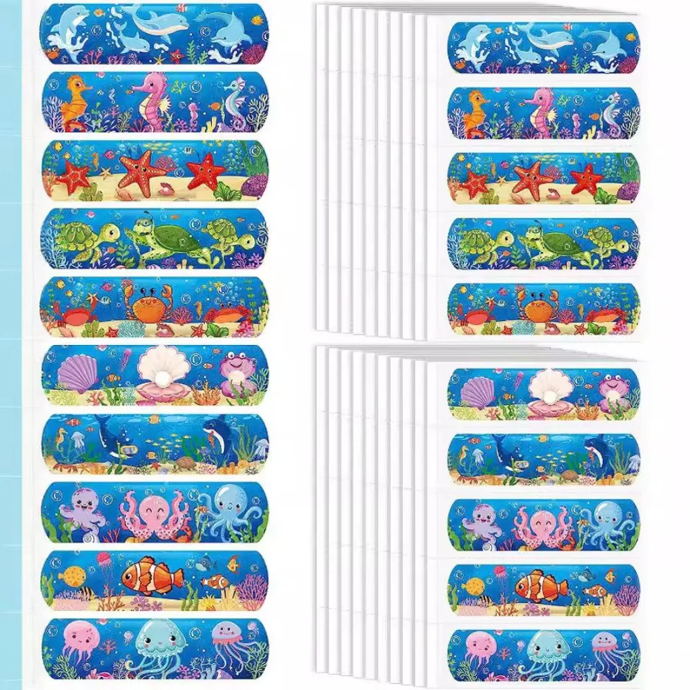 10pcs/set PE Waterproof Band Aid Cartoon Boys Girls Kawaii Wound Dressing Plaster Tape Strips Adhesive Bandages Patch Woundplast