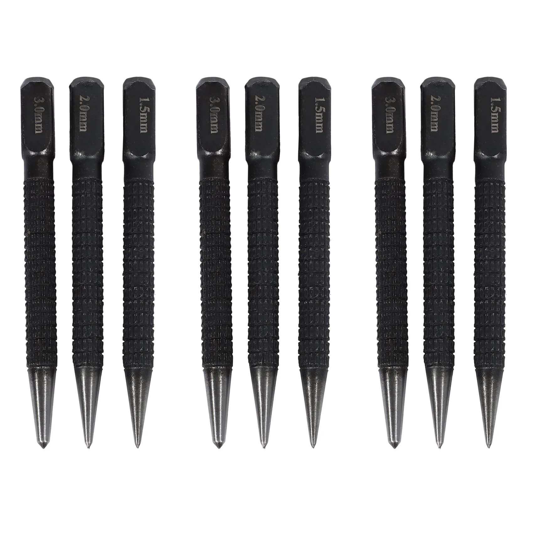 Y42A-9Pcs High-Carbon Steel Center Punch Set 10Cm Non Slip Center Punch For Alloy Steel Metal Wood Marking Drilling Tool