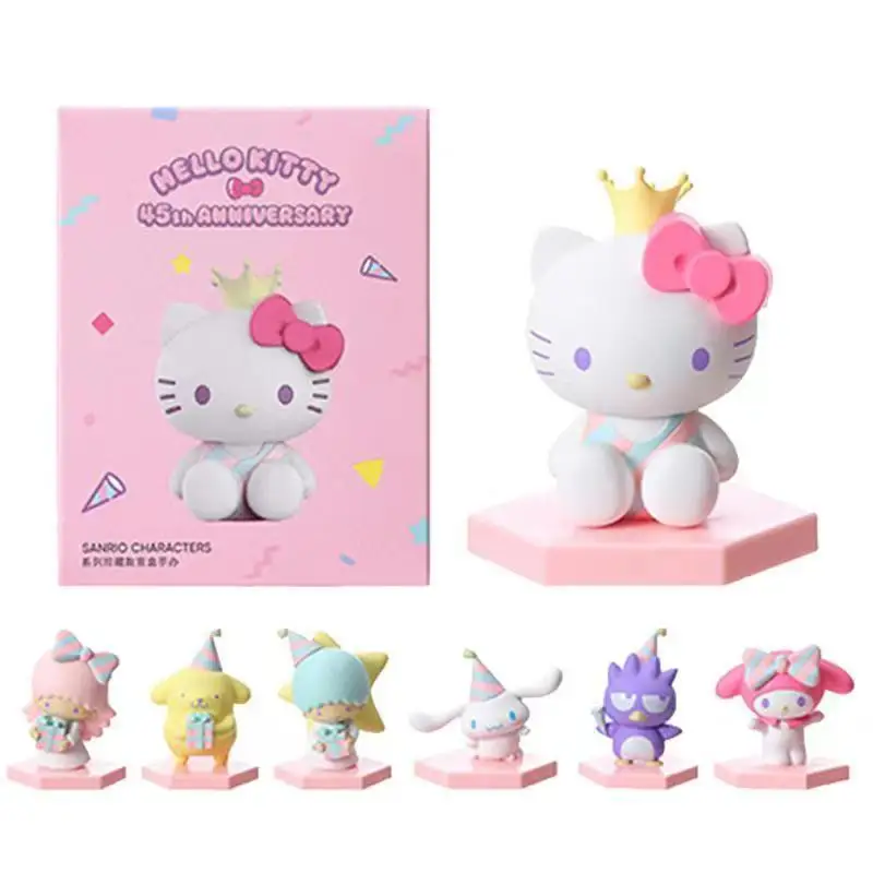 

Sanrio глухая коробка 45th юбилей Аниме фигурки Hello Kitty My Melody Kuromi Cinnamoroll загадочная коробка серия игрушки для детей Подарки