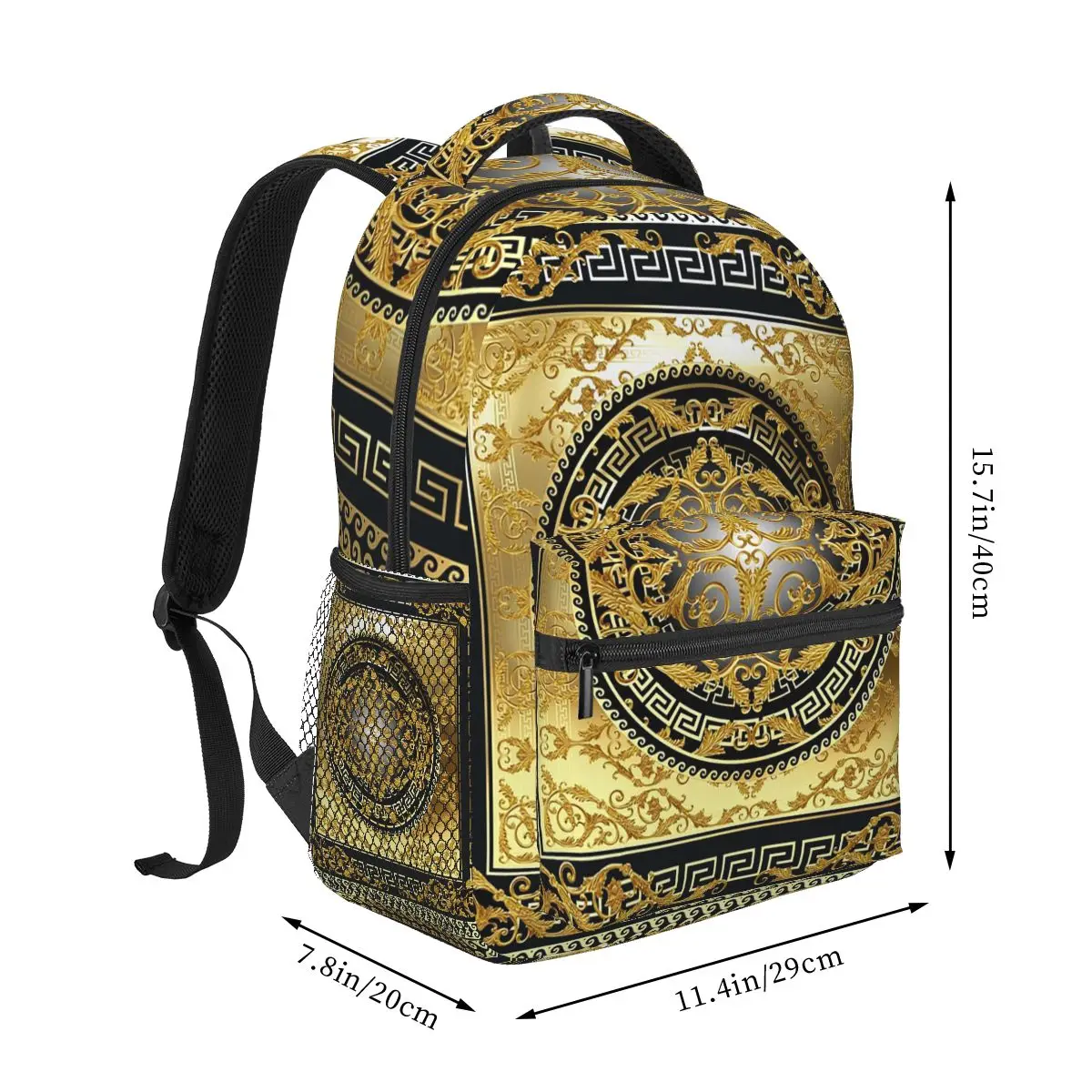 Queen Of Absolutely Everything Gold Baroque Student Backpack School Bag Hiking Travel Daypack Men Women Bookbag Shoulder Bags
