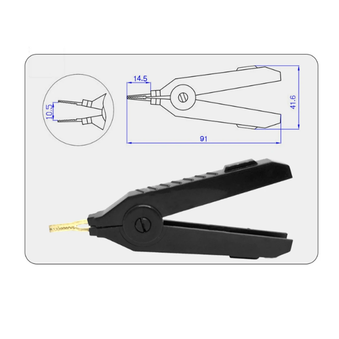 B66C 2Pcs/Set LCR-Plated Copper Alligator Clip Kelvin Four Clip Duckbill Clips