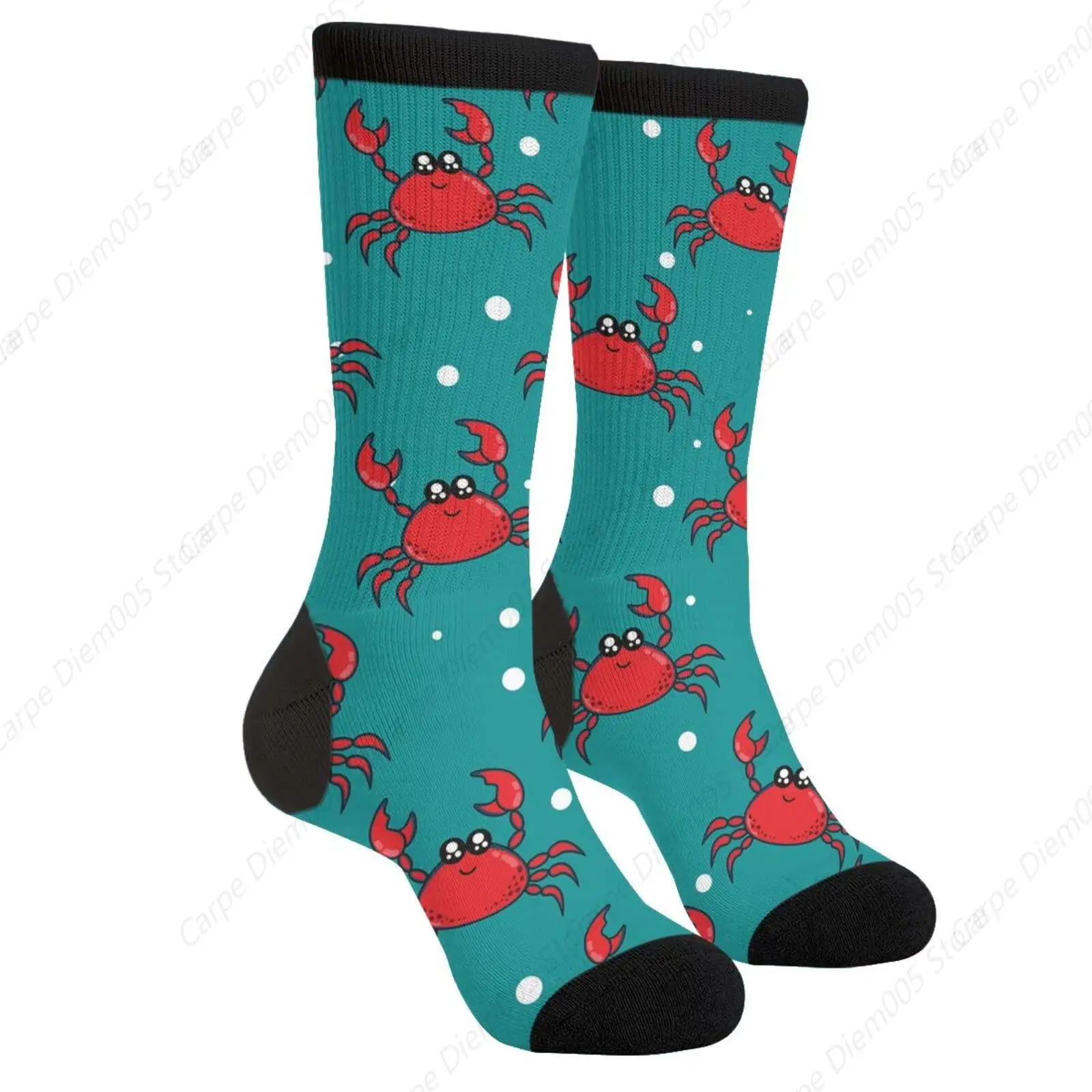 Cute Cartoon Red Crab Crabs Casual Funny Funky Novelty Socks For Men Women