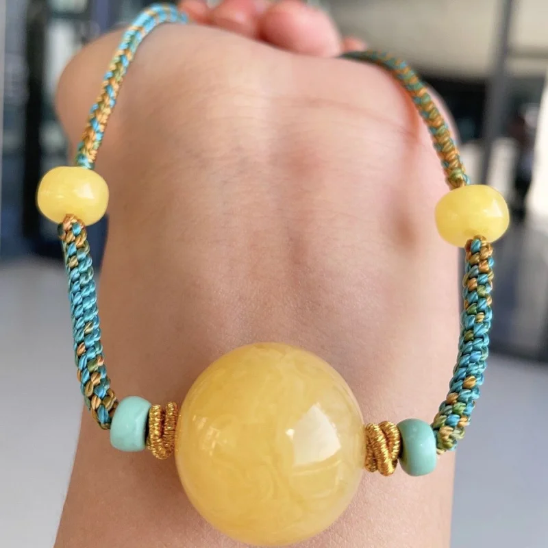 

Pure natural raw amber bead necklace, clavicle , high-end finely crafted, versatile sweater chain