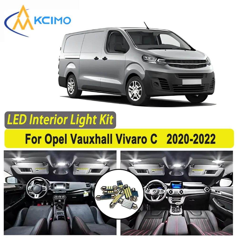 

Kcimo LED For Opel Vauxhall Vivaro C (2020-2022) Premium Bright LED Interior Dome Map Trunk Light Kit Car Led Lamps New Car LED