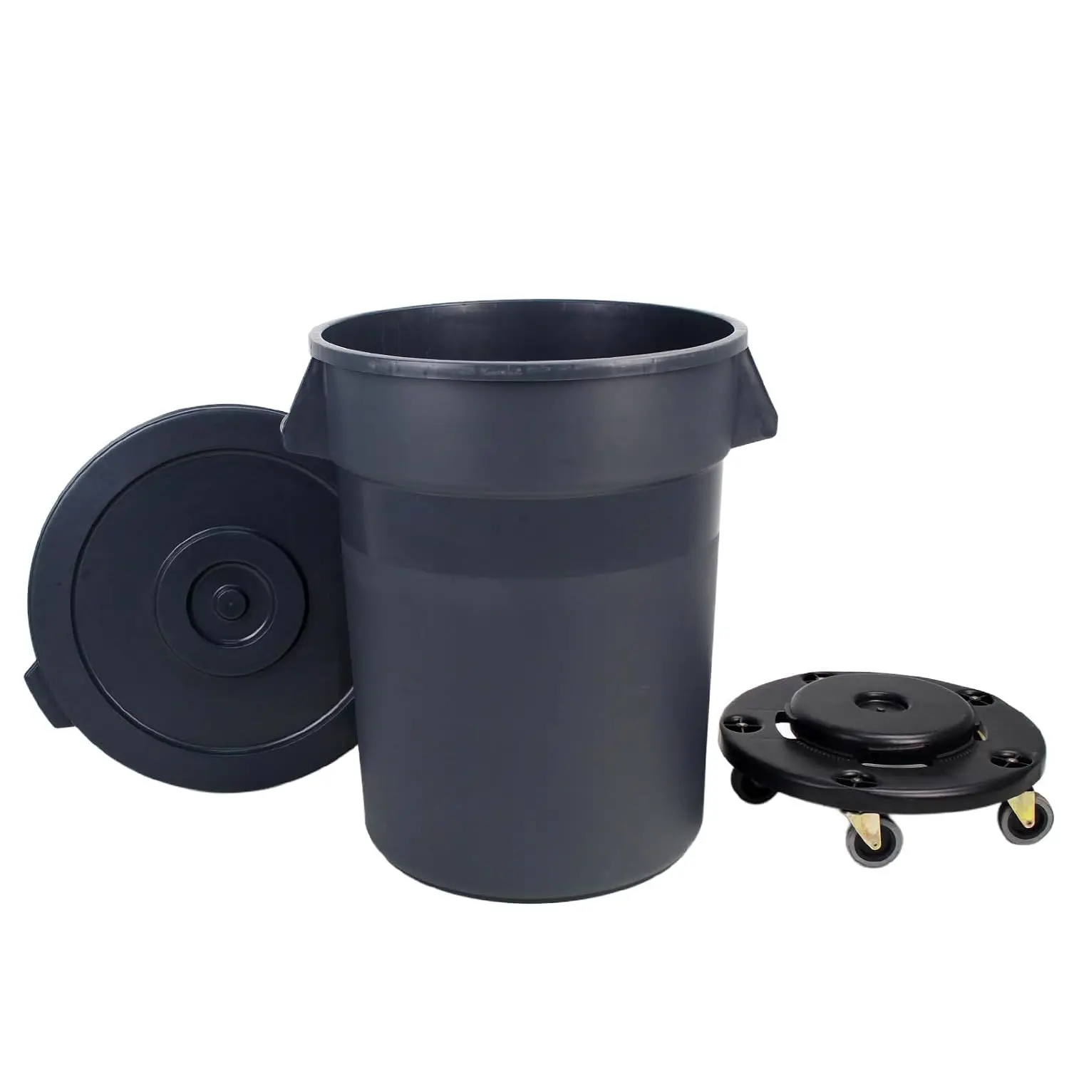 32 Gallon Outdoor Trash Can with lid and Wheels, Outdoor Waste Bin with Secure Snap Lid and Ergonomic Handles, Making it Perfect
