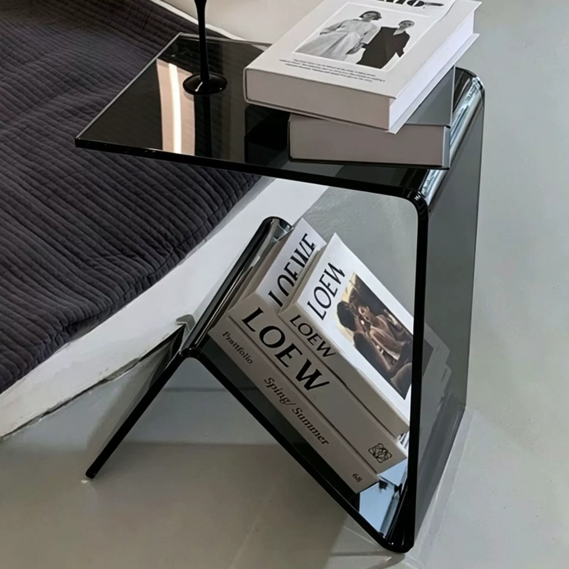 Simple Small Sofa Tables Transparent Acrylic Side Coffee Table Home Furniture Bay Window Laptop Table Bedroom Living Room Table
