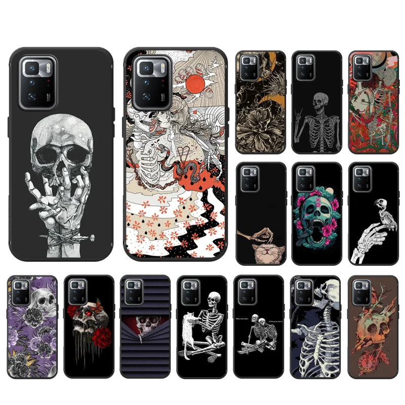 Skull Skeleton Tattoo Art Phone Case For Xiaomi Redmi note 13 12 Pro 11S 11 10 Pro 10S 12S Redmi 10 13C 9C