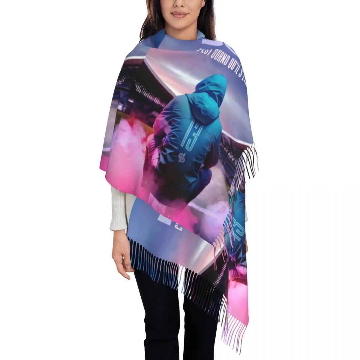 

Модный шарф с кисточками для французской певицы, женские зимние теплые шали, женские шарфы Marseille