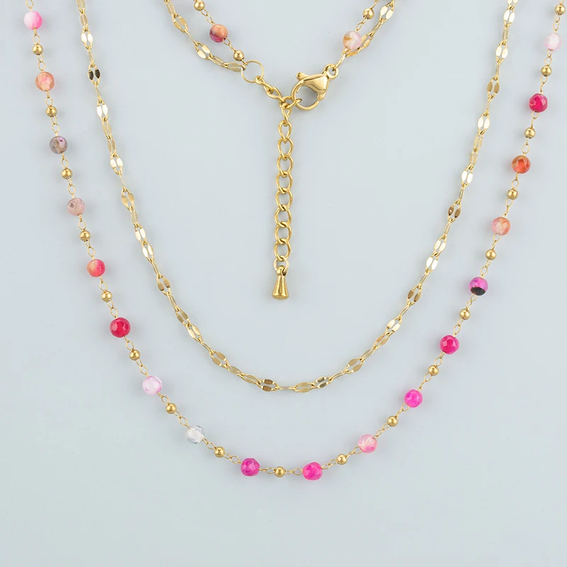 assoonas, 1 Stück/Lot, MH59, Halskette für Damen, Anhänger, handgefertigt, 18k vergoldet, Edelstahl, Naturstein, Modeschmuck – Detail 4