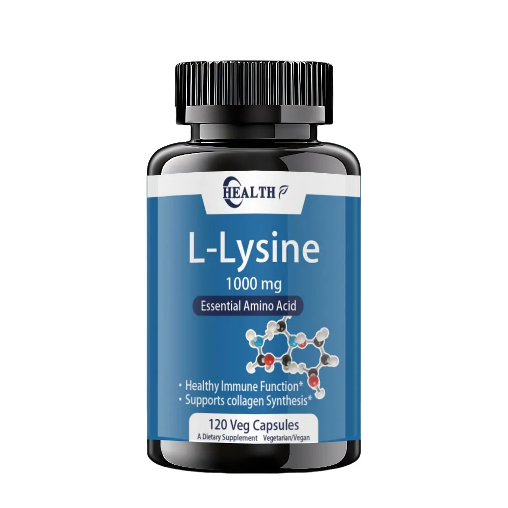 LLysine 1000mg 120 Tablets Enhances Absorption Assimilation for Skin Lip Integrity Collagen Support