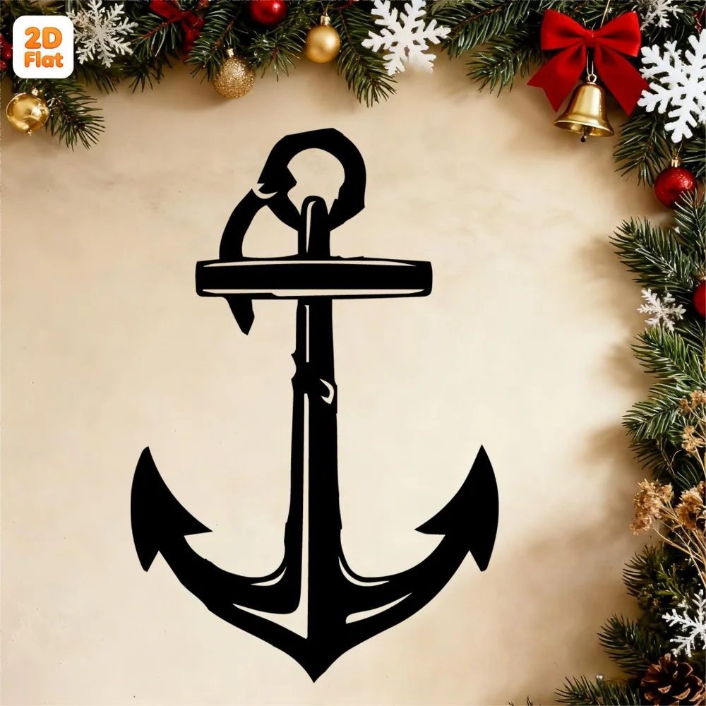CIFbuy Wrought Iron Wall Decor Anchor Metal Nautical Art for Living Room Sailor Gift Rustic Coastal Home Hanging Ornament