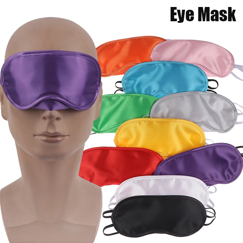 1PC Silk Sleep Eye Mask Padded Shade Eye Cover Patch Sleeping Mask Eyemask Blindfolds Travel Relax Rest Women Men