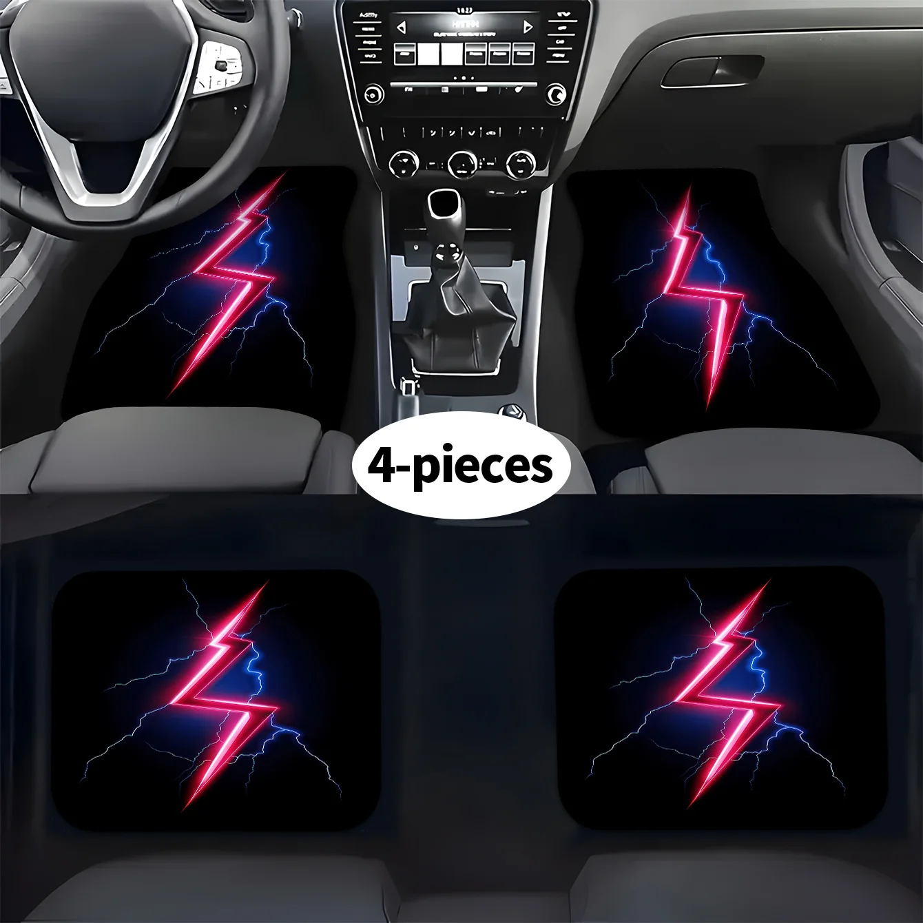4pcs Car Floor Mats With Unique And Personalized Designs, Suitable For All Seasons. These Beautiful Car Additions Enhance The In