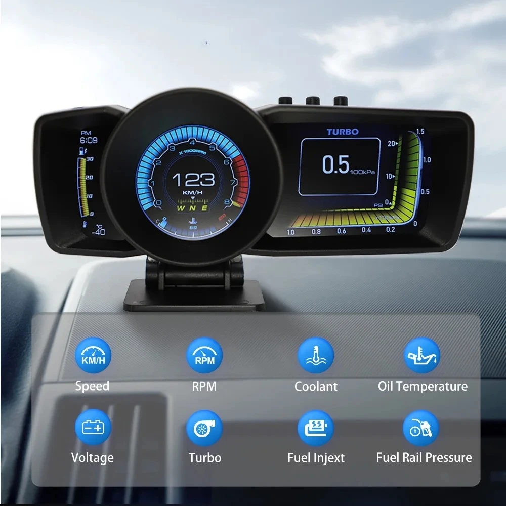 A600 Head Up Display Auto Gauge HUD GPS + OBD System tachimetro per Computer per Auto con Display LCD accessori elettronici per Auto