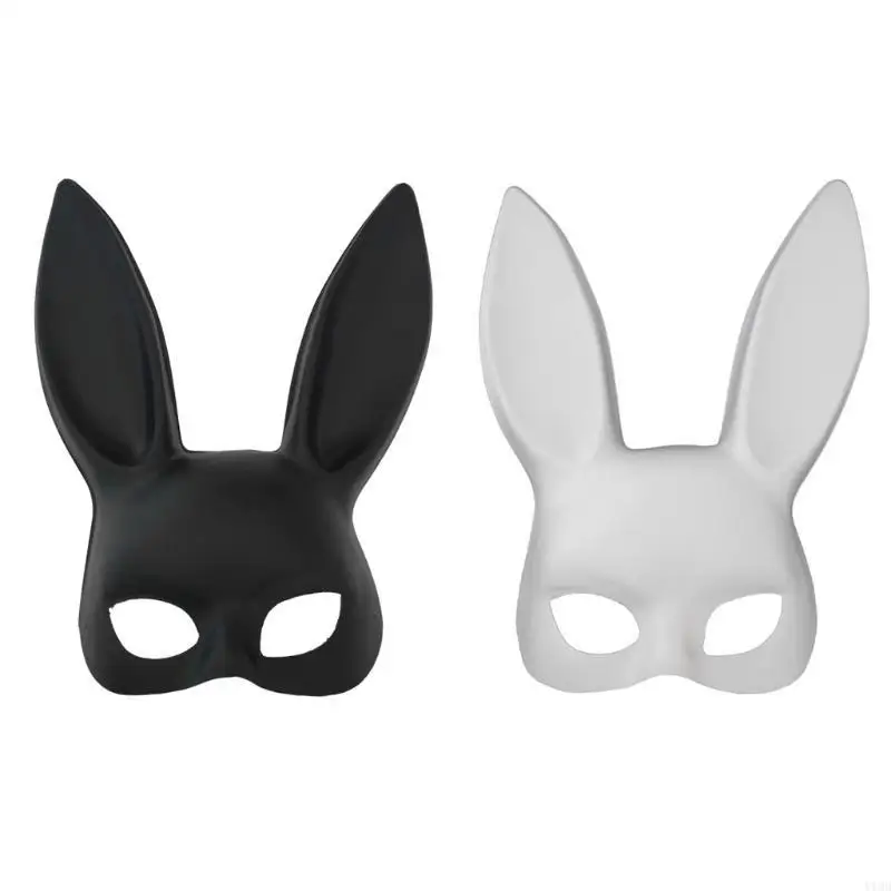 Blanc femmes fille Sexy lapin longues oreilles masque Halloween fête Cosplay