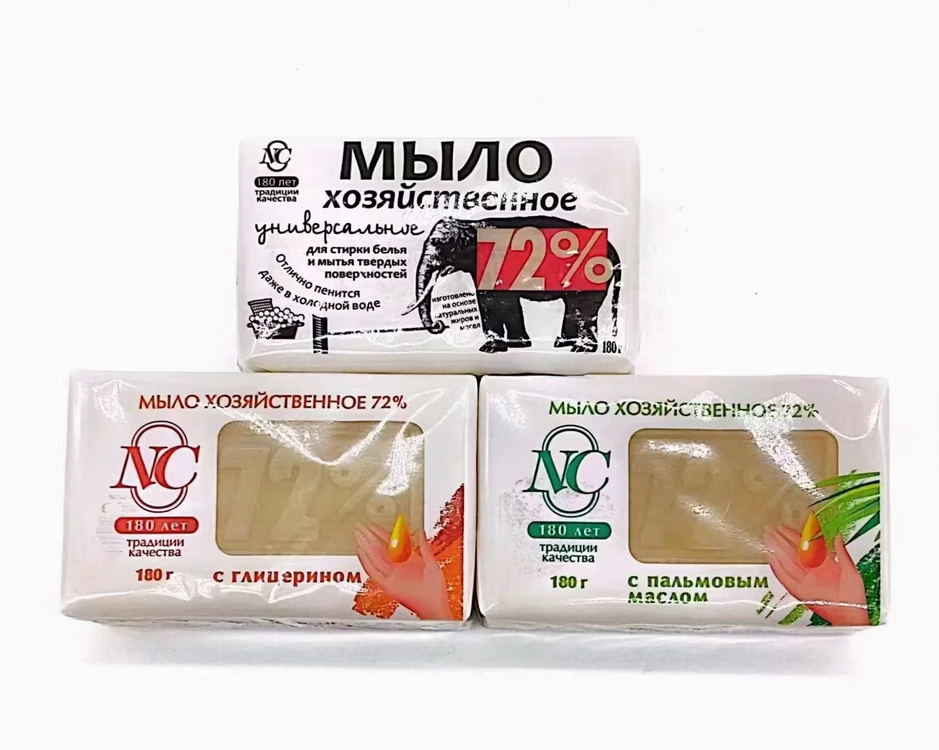 

Русское стиральное мыло, 180 г, с жирной кислотой 72% — мощная формула с пальмовым маслом для прочного удаления пятен, универсальное чистящее средство