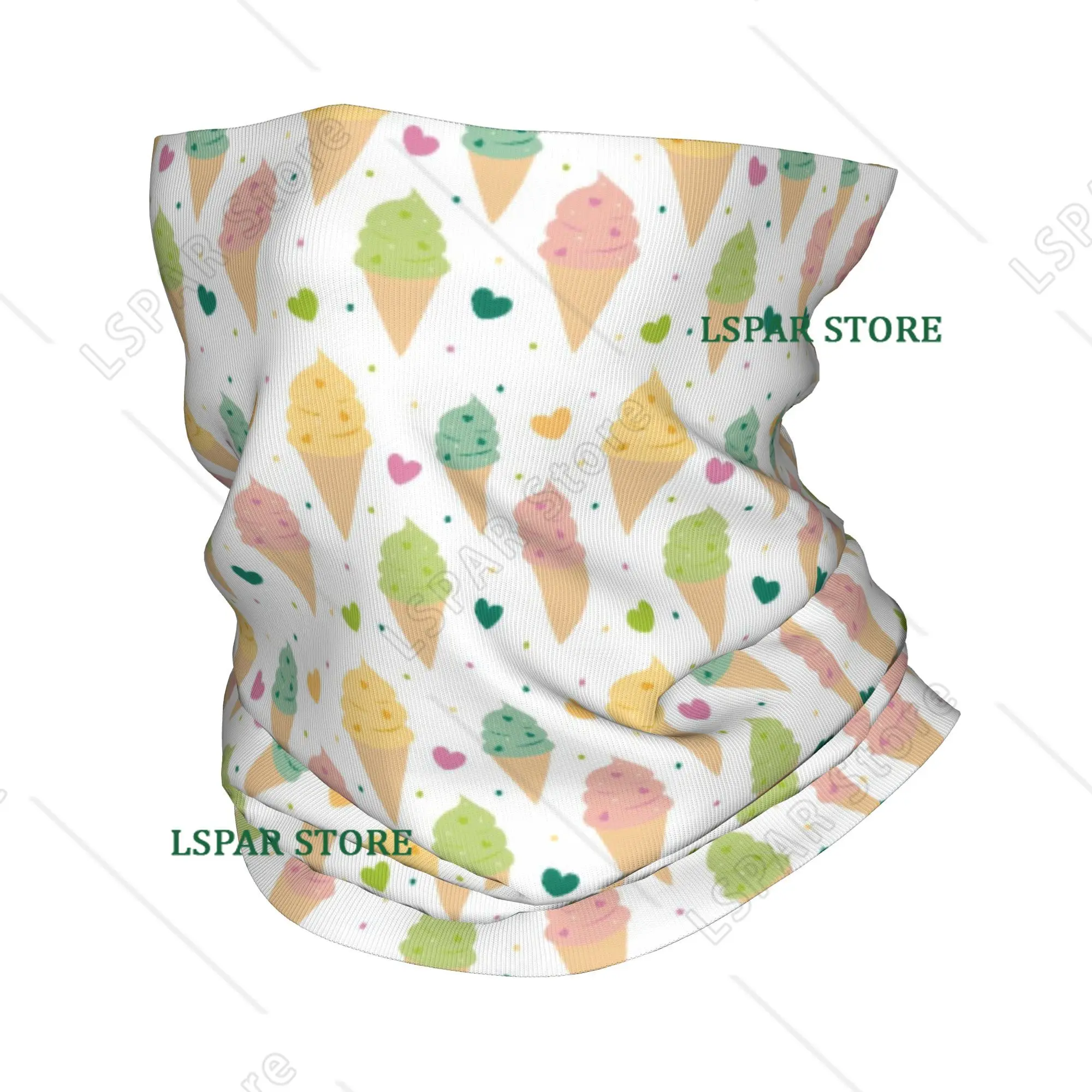 

Ice Cream Cone & Sprinkles Bandana Neck Gaiter Printed Face Scarf Multifunctional Headwear Outdoor Sport Unisex Adult All Season
