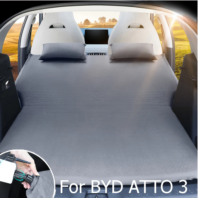 Car Travel Bed For BYD ATTO 3 Inflatable Air Mattress with Air Pump Self-driving Tour Bed SUV Outdoor Camping Sleeping Mat