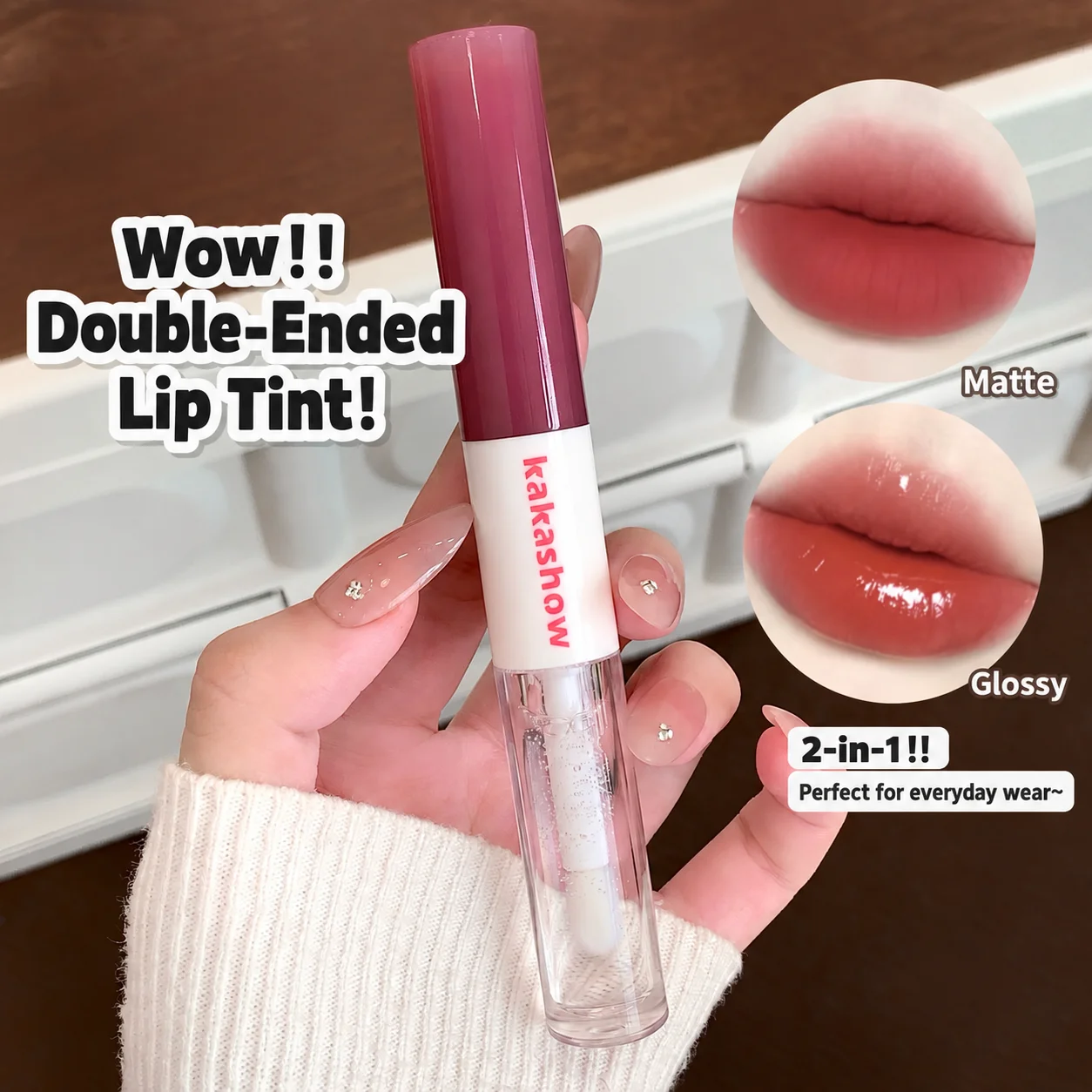 kakashow 2in1 ダブルエンド リップティント マ - Matte Velvet Lip Tint Long Lasting のレビューと価格