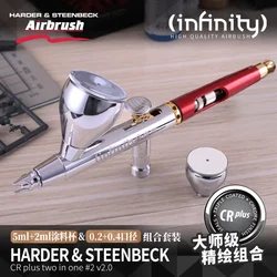 HARDER & STEENBECK 126594 Master Grade Professional Airbrush 2 IN 1 (0.2mm/0.4mm ) Double Calibre Set Quick Replacement