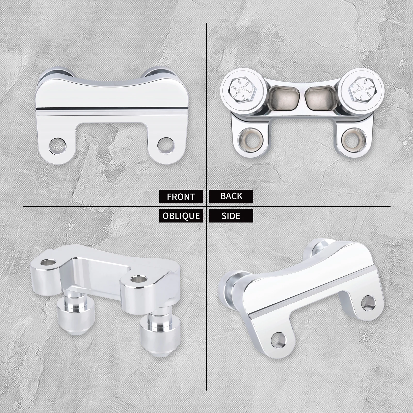 Motorcycle Handle Bar Mount Clamp Handlebar Riser Adapter Black Chrome For Harley Dyna 06-2017 Softail 18-25 Touring Road Glide