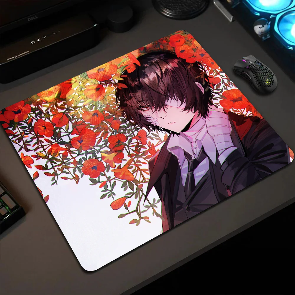 Bungo Stray Dogs Dazai Osamu Anime Mousepad Small LockEdge Mouse Pad For Gamers Computer Desk Pad Anti-slip Rubber