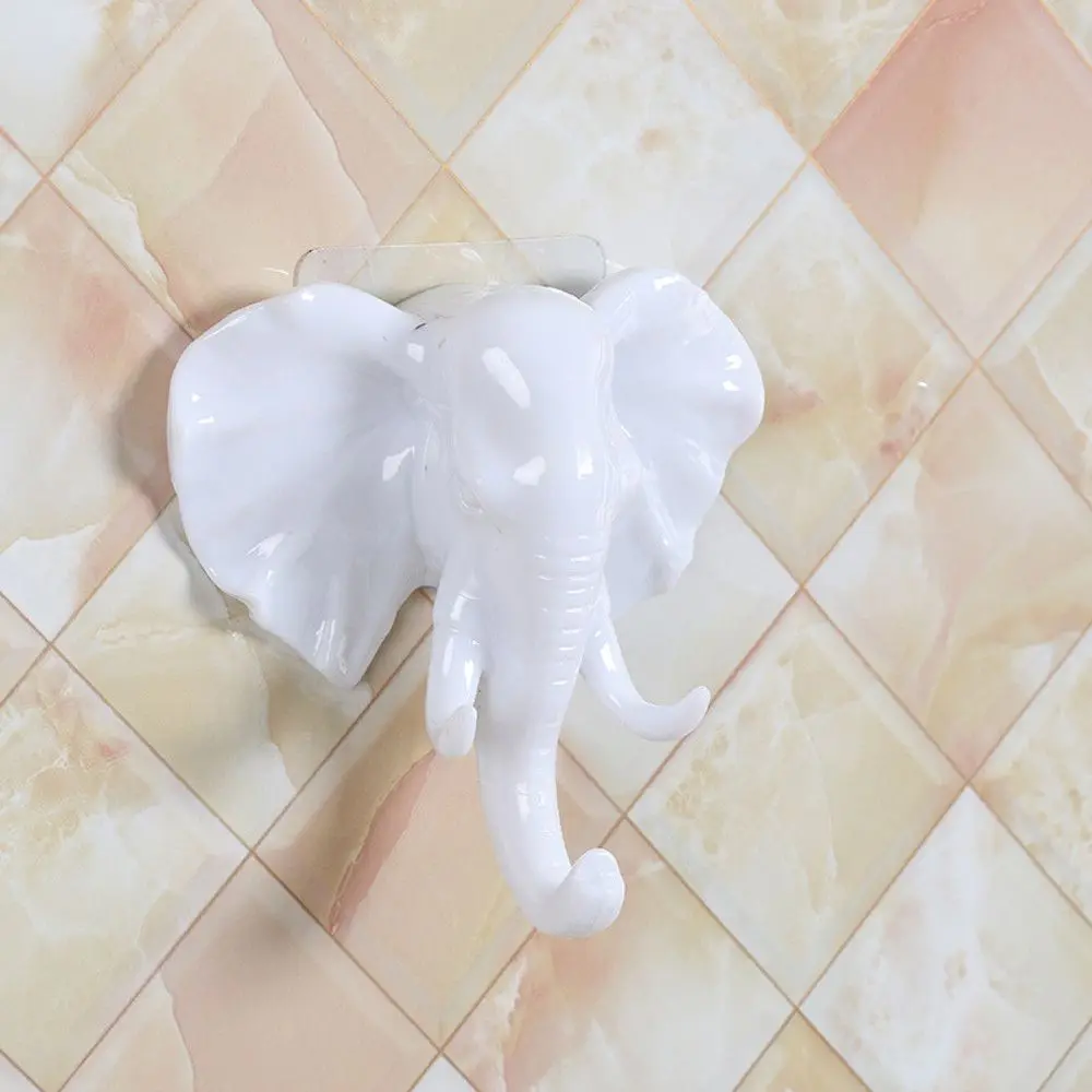 Elephant Head Shaped Key Holder Seamless Nail-free Coat Bag Holder Wall Decor Hook Wall Hanger Door Hook