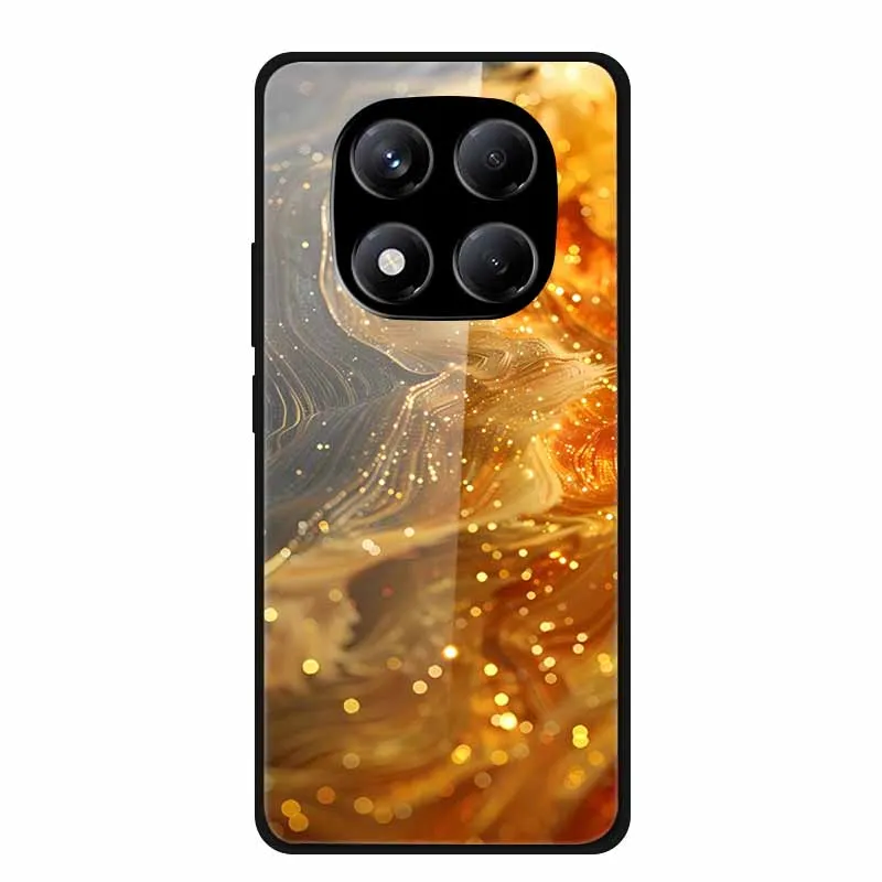 Redmi Note 14 pro 4G 케이스 용 전화 케이스 Xiaomi Redmi NOTE14 pro 4G 글로벌 강화 유리 커버 용 꽃 패턴 범퍼 Funda