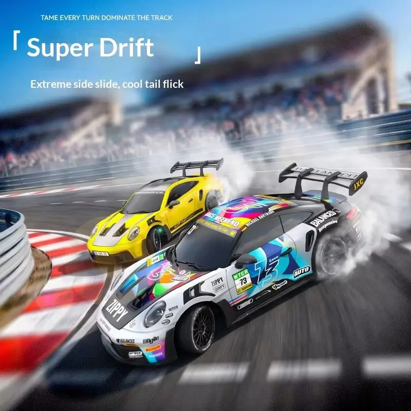 【In Stock】New Hot Selling 1/43 Remote Control Car Gtrs Full Proportion Rc Four-Wheel Drive Drift Car Entry-Level Boys' Racing