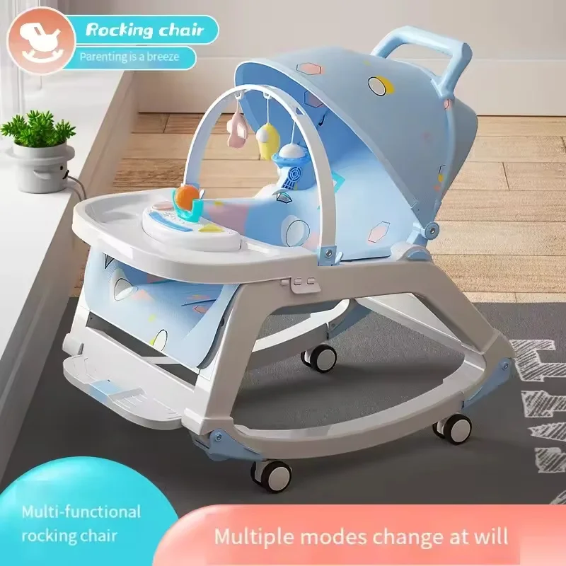 Multifunction Newborn Baby Rocking Chair Baby Cradle Bed Reclining Chair Baby Stroller Recliner Chair With Toys For 0-36Month